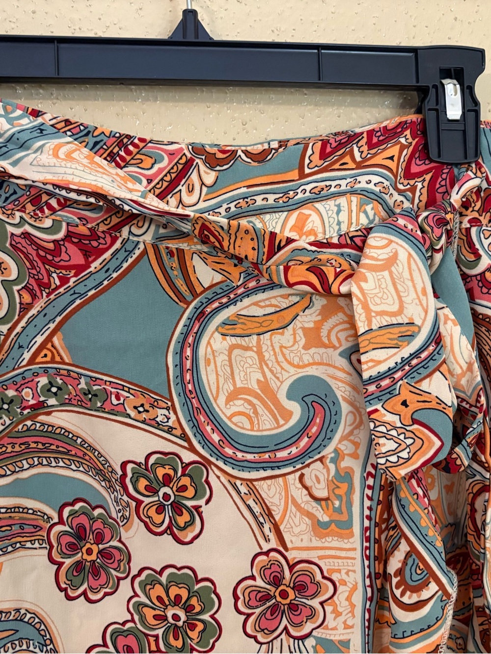 Paisley Maxi Skirt in Teal, Cream & Coral